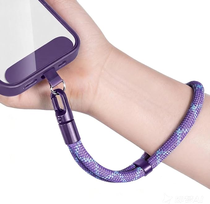 Phone Wrist Strap Lanyard Hand Universal Adjustable Phone Finger Grip Wristlet with Patche Tether Anti Theft for iPhone 16 Pro Max 15 14 Charms for Keychain USB Flash Drive Wallet ID Tag Puple-Blue - Image 8