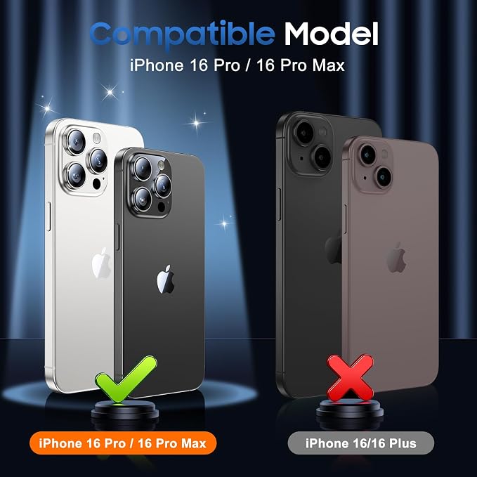 UniqueMe for 3 Pack iPhone 16 Pro/16 Pro Max Camera Lens Protector - Silver | Drop Protection, Case Friendly, 9H Tempered Glass, Camera Cover Screen, Update New Version - Image 7