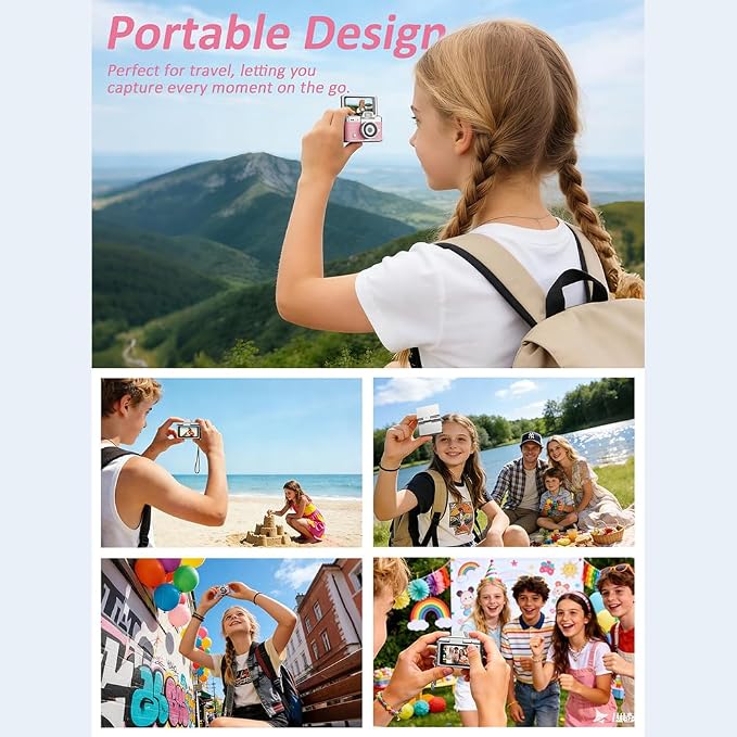 Mini Keychain Digital Camera Retro Mini Digital Video Camera Small bodycam 1080P FHD Recording with 0.96" IPS Screen with 6 Retro Filters AVI Format-Ideal for Phone Transfer (Green, 64G) - Image 6