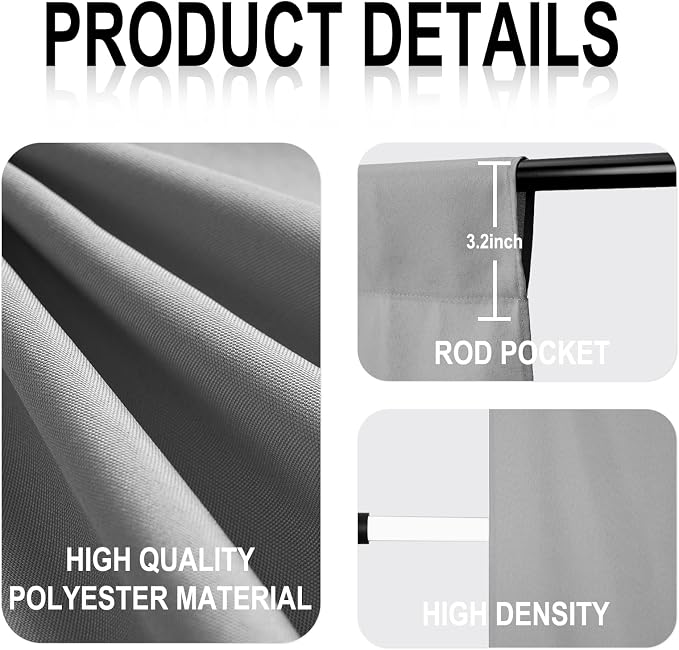 GFCC 5FTx7FT Grey Backdrop Background for Photography Photoshoot | Non-Reflective, Polyester Curtain, Easy Hang, Multipurpose Screen for Studio Photo Booth, Video Recording, Portrait, Party - Image 3