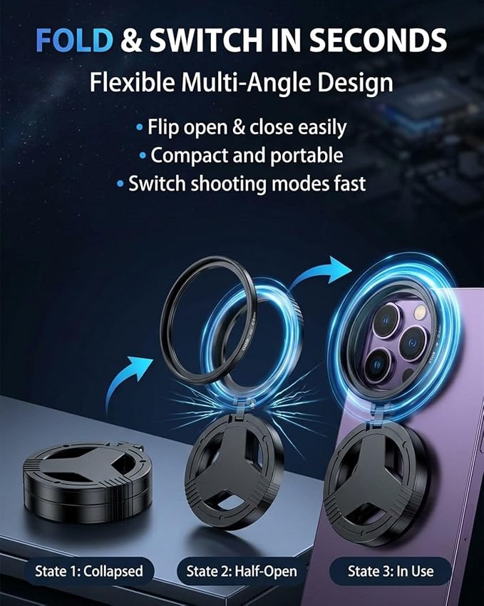 Anti-Glare Magnetic Phone Filter 2-in-1 Magnetic Cpl & Star Filter Lens for iPhone Anti Glare Camera Compatible with iPhone 12-17 Reduces Reflections Enhances Colors 52mm Polarizing Filters(Cpl2) - Image 2