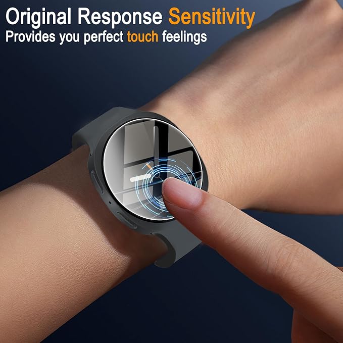 SiHPuoy Tempered Glass Screen Protector for Samsung Galaxy Watch 9/8 (44mm) | 4 Pack, 9H Hardness, Military Grade Shatterproof, Anti Scratch, Bubble Free, HD Ultra-thin, Easy Install, Case Friendly - Image 4