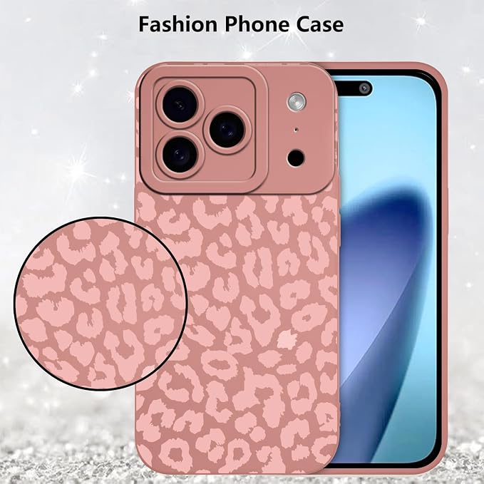 Cute Pink Cheetah Print Phone Case for iPhone 17 Pro 6.3" | Aesthetic Leopard Pattern Design Cover Full Camera Lens Protective Shockproof Soft Slim TPU Funda for Women Girls - Image 6