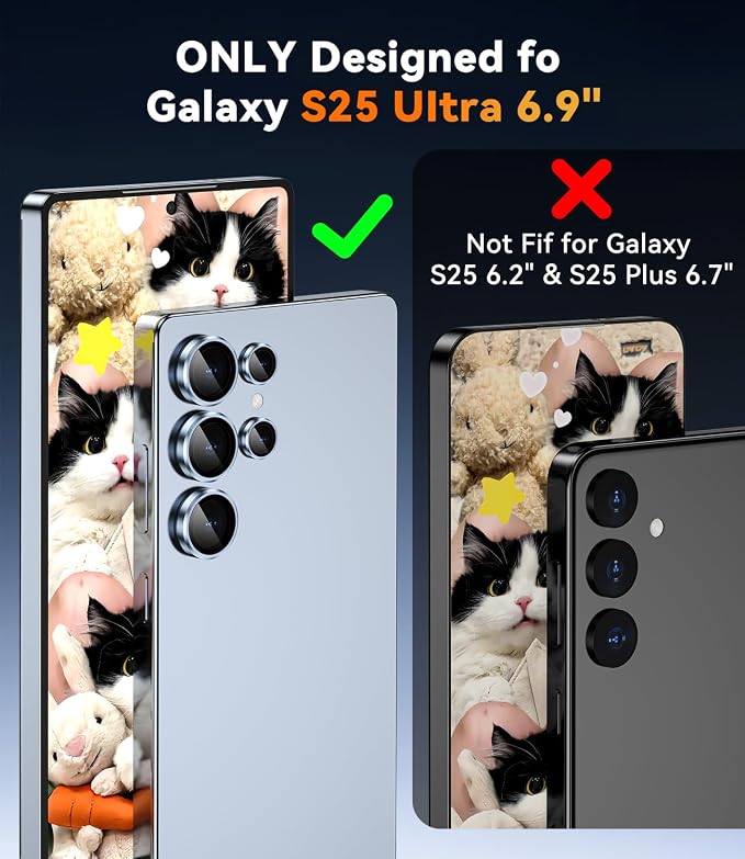 CloudValley for Samsung Galaxy S25 Ultra Camera Lens Protector | 9H Tempered Glass + Aluminum Alloy Individual Lens Protective Ring, [1 Second Installaion] Ultra-HD Glass Cover,Titanium Blue - Image 5