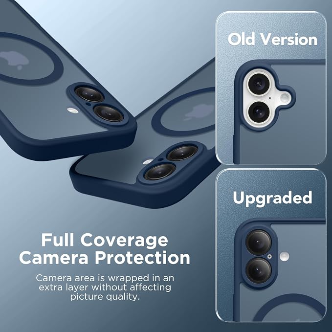 CAPRARO for iPhone 16 Case, Compatible with MagSafe Ocean Blue | Upgraded [Full Camera Protection] Protective Translucent Matte Women Girl Magnetic Phone Case Cover, Ocean Blue - Image 6