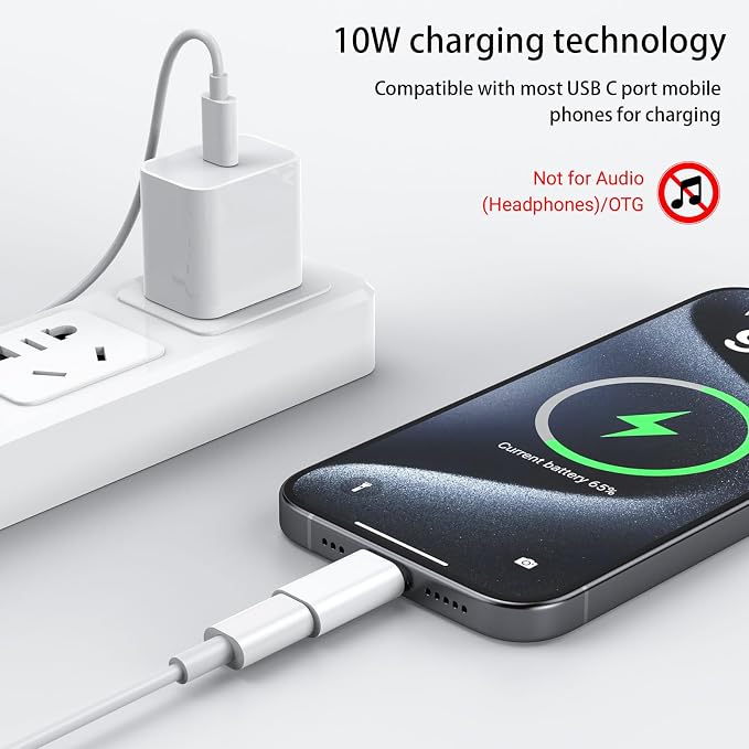 Type C to Lightning Microphone Adapter, USB C Male to Lightning Female Converter for Wireless Lavalier Microphone to your phone, Not for Headphone and Data, also Can charge for iPhone17/ 16 Series etc - Image 5