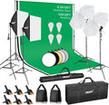 EMART Photography Lighting Kit with 8.5x10Ft Backdrop Stand,10x12 Backdrops | Softbox Lighting Kit with 5500K 50W LED, Reflector, Umbrellas&Soft Box, Photo Studio Equipment for Portrait Video Shoot Vlog by EMART