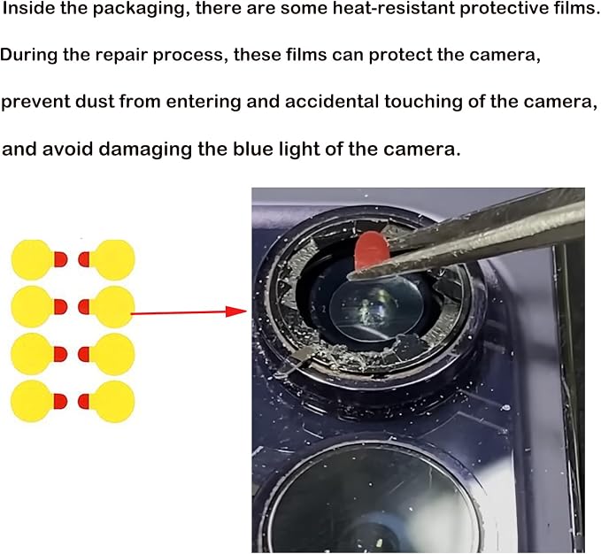 LEAFE for iPhone 16/iPhone 16 Plus Camera Lens Replacement | 2 Set OEM Original Back Rear Camera Lens Glass Replacement Kit for iPhone 16/16 Plus with Pre-Installed Adhesive - Image 3