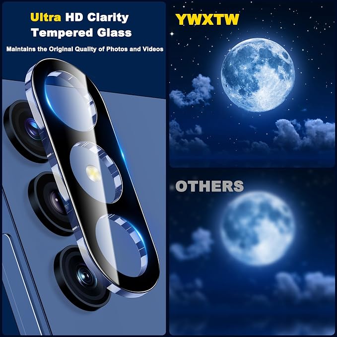 YWXTW 3 Pack Camera Lens Protector for Samsung Galaxy S25 Plus 6.7 Inch, 9H Tempered Glass Ultra HD [No Impact on Night Shots] S25 Plus Lens Protector, Anti-Scratch No Bubbles - Image 5