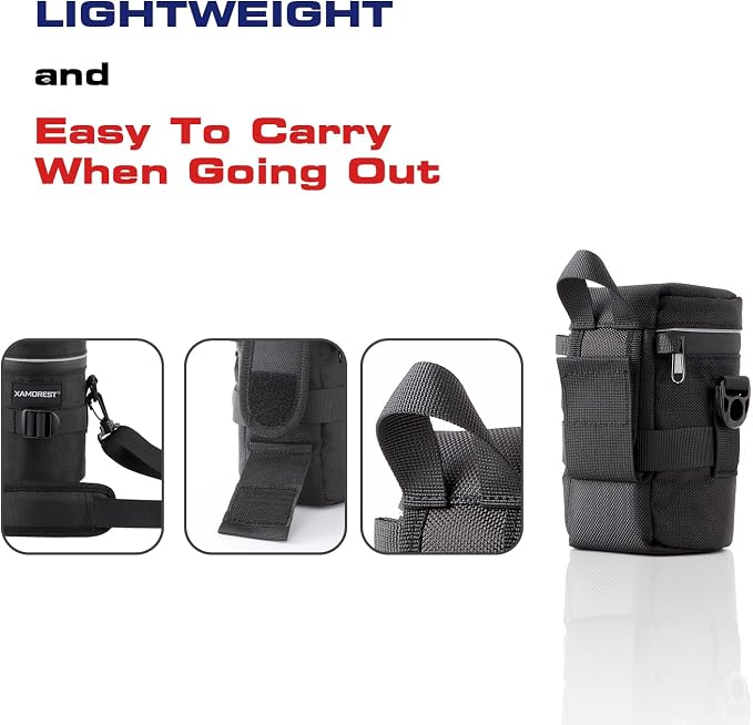 Camera Lens Case Lens Bag Compatible (3.15" x 5.71"(Nylon, Black)) - Image 3