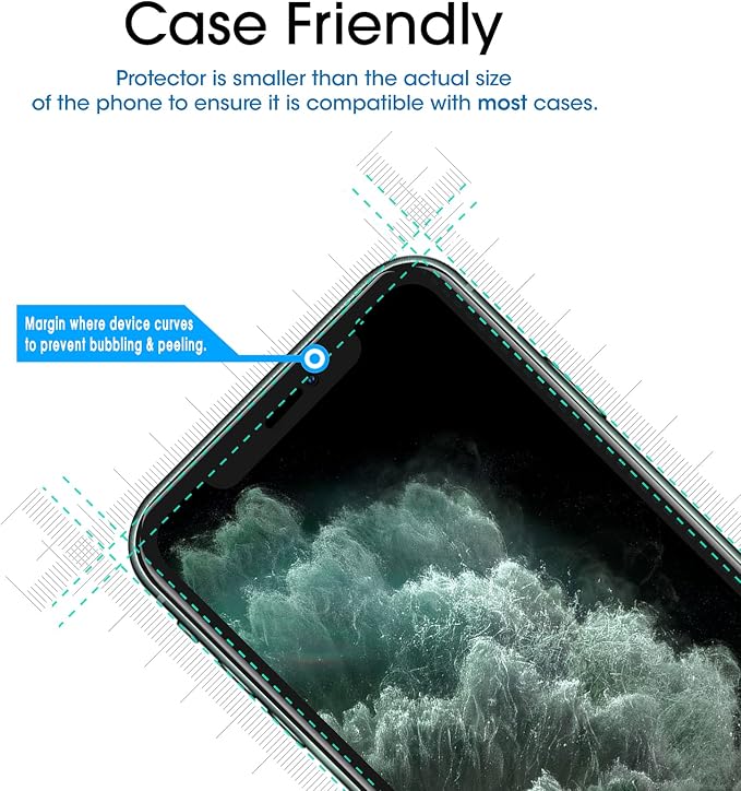 amFiIm OneTouch for iPhone 11 Pro Max Screen Protector 6.5" Tempered Glass | Auto-Alignment, 30s Install, Bubble Free, 9H Hardness, Scratch & Drop Protection, HD Clear, Case Friendly, 2 Pack (11P-6.5'') - Image 4