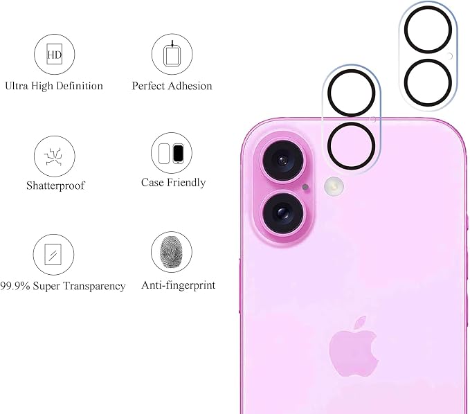 Ailun 3 Pack Camera Lens Protector for iPhone 16 & iPhone 16 Plus | Tempered Glass, Anti-Scratch, Case Friendly, Does not Affect Night Shots - Image 2