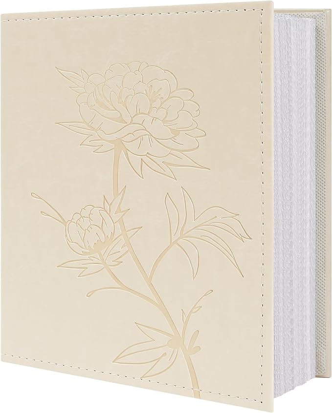 Vienrose 4x6 Photo Album Holds 400 Photos Vegan Leather Beige | Vertical pockets, Beige, Large capacity, Family Wedding Baby Travel by Vienrose