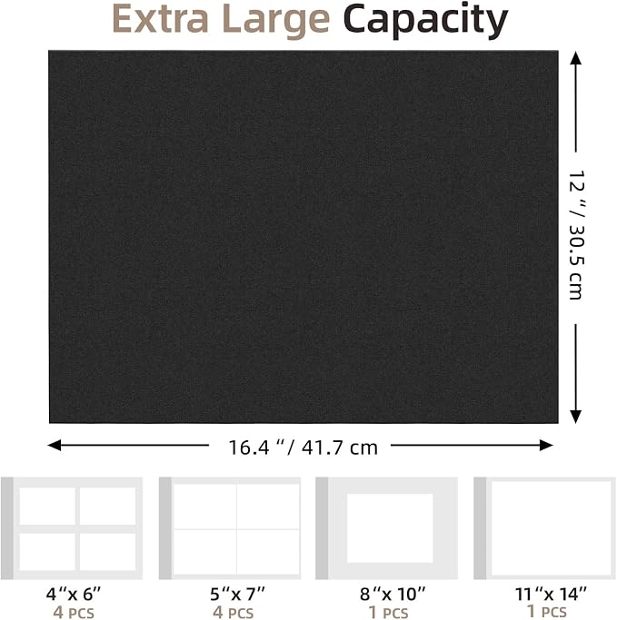 Vienrose Extra Large Self Adhesive Photo Album 11x14 60 Pages Black | 12X16.4 Inch, Art Portfolio Binder, Graduation And School Memory Book, Certificate Binder - Image 5