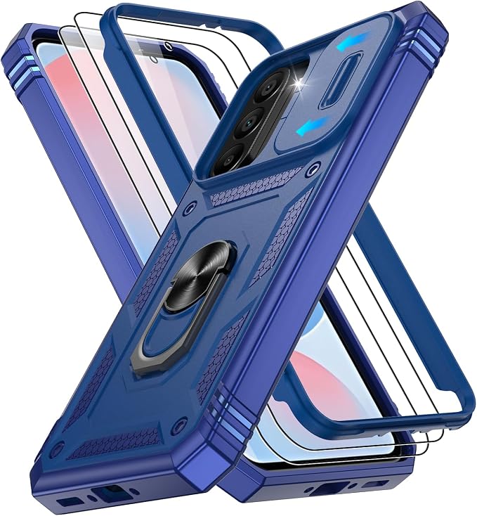 Gritup for Samsung A56-5G Case: Samsung Galaxy A56 Case with Screen Protector*2 | Magnetic Stand & Slide Camera Cover, Shock Proof Military-Grade para Galaxy-A 56 Cover, Blue by Gritup