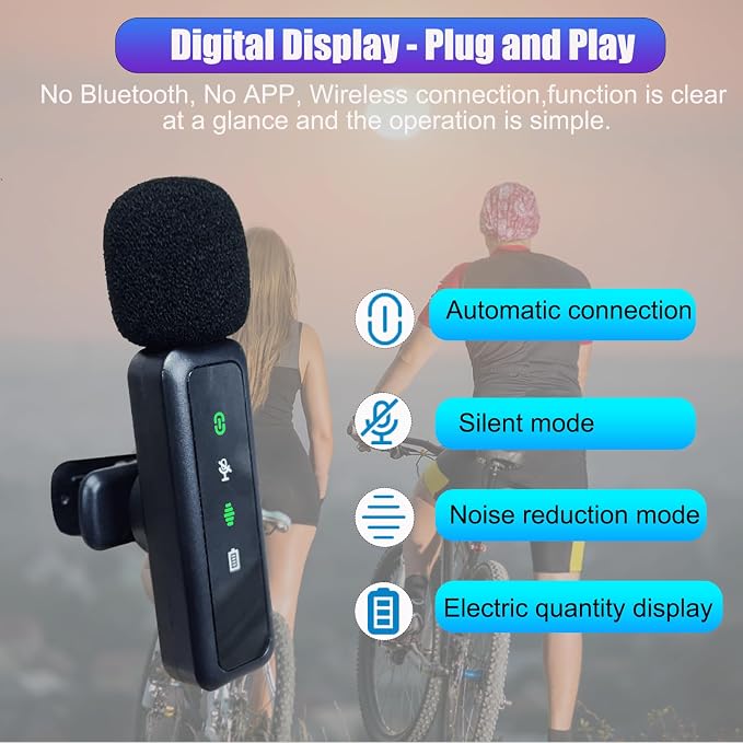 3-in-1 Wireless Lavalier Microphone for iPhone/Android/Camera/PC, Featuring a Rotatable Clip, Mute, Reverb, and Noise Reduction – Ideal for TikTok, YouTube, and Vlogging (3-in-1) - Image 4