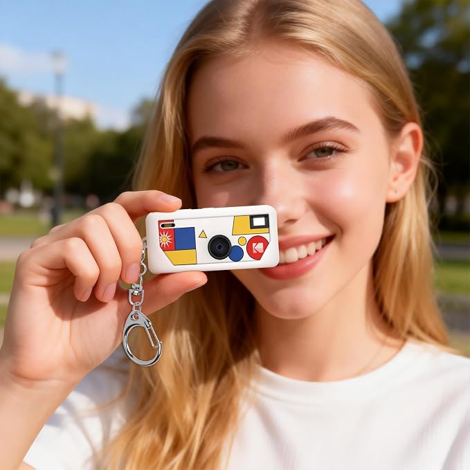 Silicone Case for Kodak CHARMERA Millennium Keychain Mini Digicam Blind Box | Soft Keychain Camera Sleeve, Precise Cutouts, Case-On Charging & SD Card Access, For Collectors & Daily Carry, White - Image 9