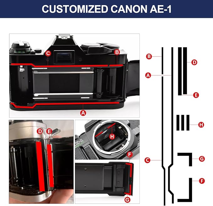 PreCut Light Seal Foam Sponge Kit Repair for Canon AE-1/AE-1 Program Film Camera - Image 2