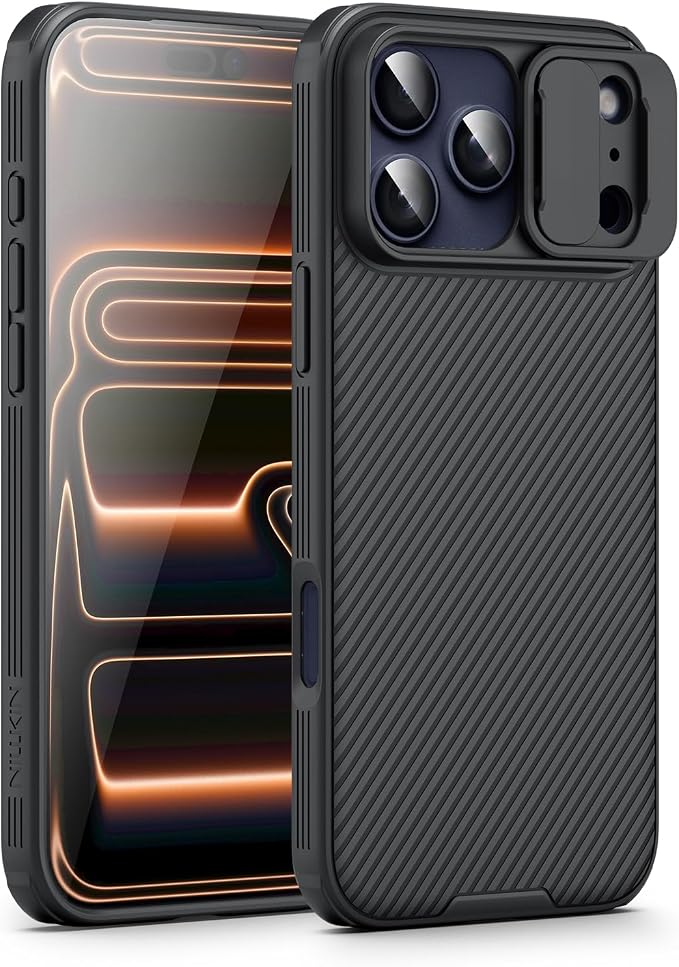 Nillkin for iPhone 17 Pro Max Case with Slide Camera Cover | Full Camera Protection | Thin Slim Fit | Shockproof Protective | Protector Privacy, Phone Case for iPhone 17 Pro Max, Black by Nillkin