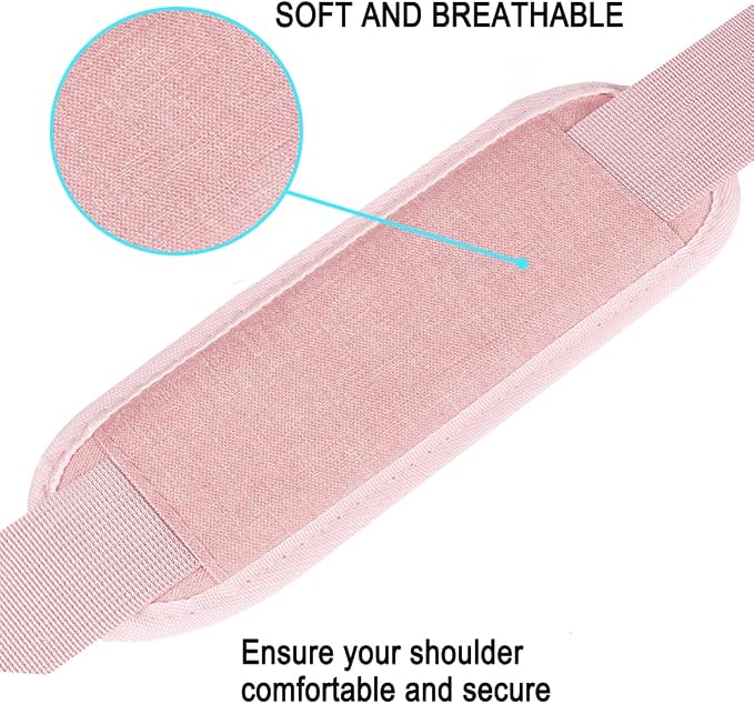 Shoulder Strap, Durable 55" Universal Replacement Laptop Shoulder Strap, Adjustable Comfortable Belt with Metal Hooks for Briefcase, Computer Messenger Bag, Laptop Case Luggage/Duffel/Camera, (Pink) - Image 2