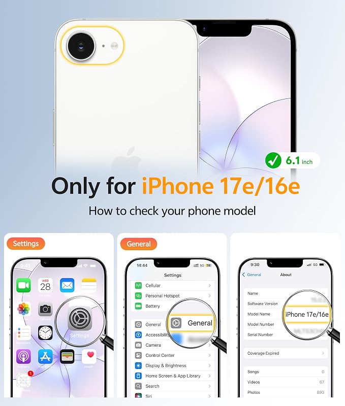 FNTCASE for iPhone 17e/ iPhone 16e Case, Fit for Magsafe, Screen Protector | Anti Yellowing Magnetic Back, 14FT Military Grade Drop Protection, Shockproof Protective Phone Cover, Transparent - Image 2