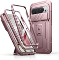 Dexnor for Google Pixel 9 Pro XL Case with Slide Camera Cover & Built-in Screen Protector & Heavy-Duty Kickstand,Full-Body Protective Cover Rugged Bumper Cases for Pixel 9 Pro XL,Peony Pink(2024) by Dexnor