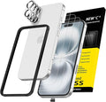 NEW'C 3x for iPhone 16 Plus Screen Protector (6.7 inches)+ 3x Camera Lens Protector, Sensor Protection, Case Friendly Tempered Glass Film + Dust Plug- Easy installation tool include by NEWC