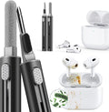 Inesore for AirPod Cleaning Kit, for Phone Earbuds Electronics (Black) | Metal Tip, High-Density Soft Brush, Flocked Sponge Tip, 3 in 1 Design, Compact & Lightweight, Easy Operation, Easy to Carry by Inesore