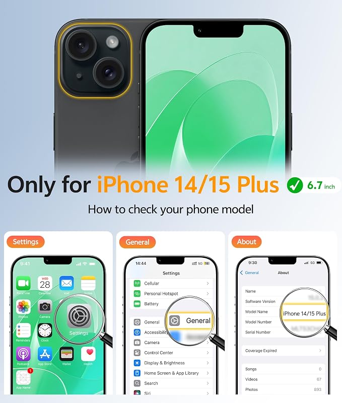 FNTCASE for iPhone 15/14 Plus Case, Fit for Magsafe, Screen Protector Green | Translucent Matte Magnetic Back, 14FT Military Grade Drop Protection, Shockproof Protective Phone Cover, Green - Image 2