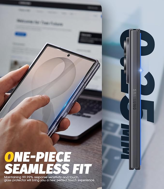 Orzero (3+3 Compatible for Samsung Galaxy Z Fold 8, 3 Pack Front Screen Protector + 3 Pack Camera Lens Protector, Tempered Glass 9H High Definition Anti-Scratch Bubble-Free - Image 5
