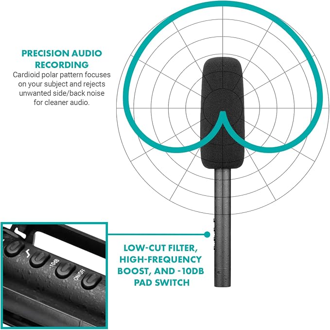 Movo Boom Mic Kit for Filmmaking – Supercardioid Shotgun Microphone, 9.8ft Boom Pole, Blimp Windscreen & Deadcat – Complete Location Sound Bundle - Image 3