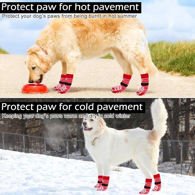EXPAWLORER Anti Slip Dog Socks to Prevent Licking Paws, Dog Shoes for Hot Pavement, Dog Booties for Small Medium Large Senior Dogs, Traction Control Boots & Paw Protectors for Hardwood Floors - Image 6