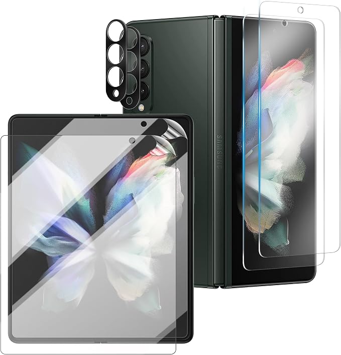 6 Pack for Samsung Galaxy Z Fold 3 Screen Protector | Camera Lens Protector with Installation Frame,Support Fingerprint Unlock, Touch Sensitive, Anti-Scratch, Case Friendly by Unknown
