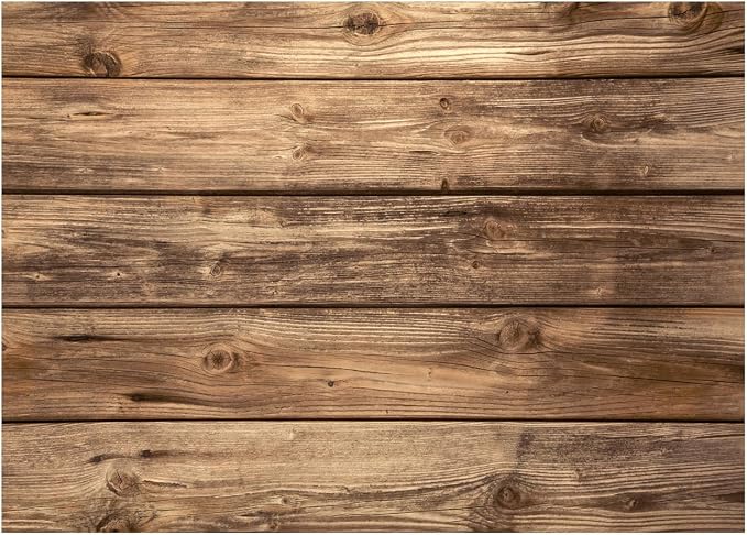 7x5FT Rustic Wood Wall Backdrop Natural Brown Wooden Board Photography Background Baby Shower Birthday Party Cake Table Decoration Banner Backdrops Photo Booth Prop 11839 by WOLADAPhotographyBackdrop