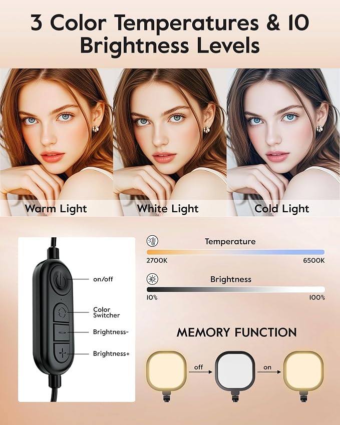 Video Conference Lighting for Zoom with Stand, 30 Modes, CRI>98 | Edge-lit Eye-care Full-screen Ring light, Dimmable with 360° Stand, Memory Func for Zoom, Video Calls, Live Streams, Webcam - Image 4