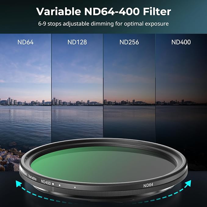 SmallRig Magnetic 67mm VND Filter ND64-ND400 (6-9 Stop), Adjustable ND Filter for iPhone 16 / S24 Ultra/for Vivo X100 & 67mm Camera Lenses, No X Cross HD Optical Glass, with Threaded Adapter - 5169 - Image 2