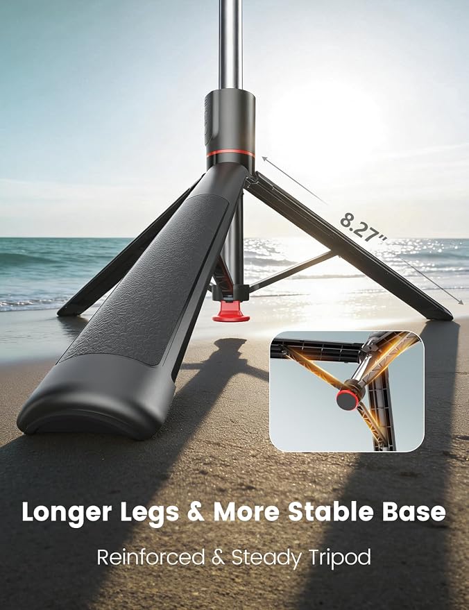 Selfie Stick Tripod with Light, 67'' Tripod with Wireless Remote, Portable Phone Tripod Compatible with iPhone 16/15 Pro Max/15/14 Pro/14/13, Samsung S22/ S23 Ultra/Android Smartphone - Image 4