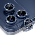 Choiche for iPhone 17 Pro/iPhone 17 Pro Max Camera Lens Protector | Ultra HD, Bling 9H Tempered Glass Camera Cover Screen Protector Metal Ring Decoration Accessories (Glitter-Blue) by Choiche