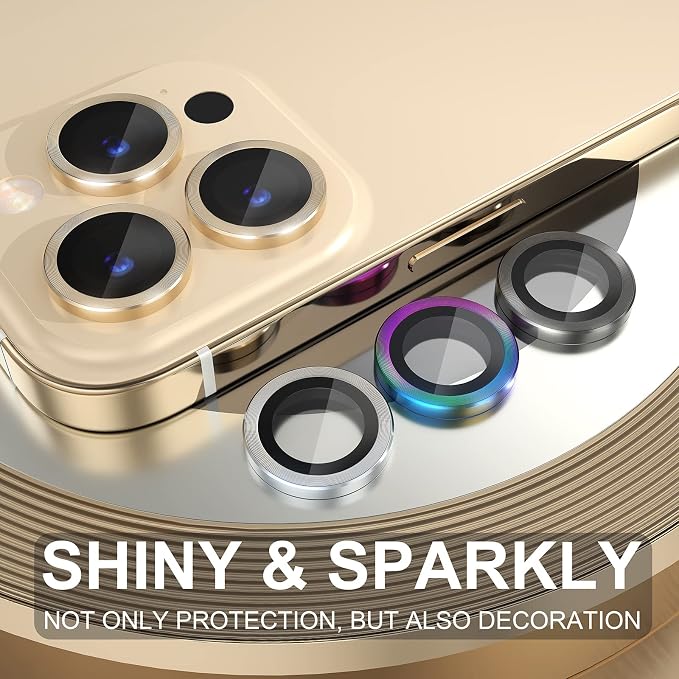Choiche for iPhone 14 Pro/iPhone 14 Pro Max Camera Lens Protector | Ultra HD, 9H Tempered Glass Camera Cover Screen Protector Metal Ring Decoration Accessories (Gold) - Image 7