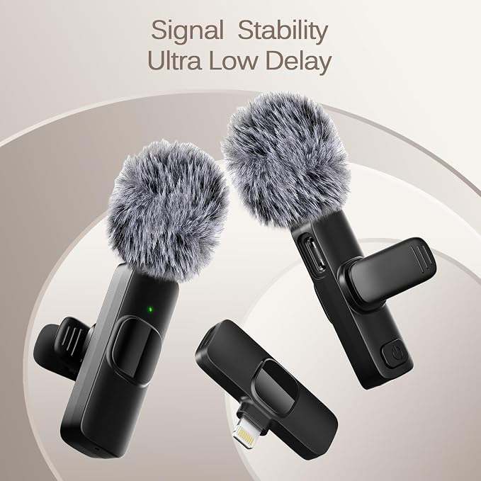 Professional Wireless Lavalier Lapel Microphone for iPhone, Mini Video Recording Mic for Interview Video Podcast Vlog YouTube & Livestream, Noise Reduction, Plug & Play (Lightning Port) - Image 2