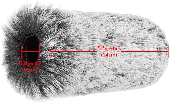 Geekria for Creators Furry Windscreen for 0.8'' (20mm) Diameter Shotgun Microphone, Mic DeadCat Wind Cover Muff, Fluff Cover Windshield Compatible with BOYA, Rode (14cm / 2 Pack) - Image 4