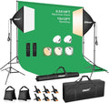 EMART 8.5 x 10 FT Photography Lighting Kit with 85W LED Bulbs for Portrait | 8.5x10FT Backdrop Stand 10x12FT Backdrop, 3000-6000K Bulb Softbox Lighting Kit Professional Studio Lights for Video Recording by EMART