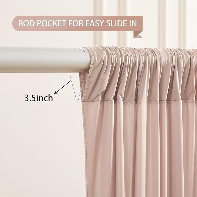 Nude Blush Backdrop Curtains-Wrinkle-Free Polyester Photography Drapes Party Curtain Background for Baby Shower Wedding Decorations- 8 X10FT - Image 4