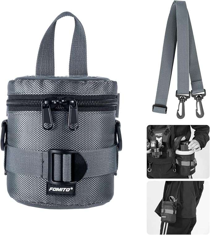 FOMITO Water-Resistant Camera Lens Pouch Bag - Shockproof Protective Case 3.94"x4.33" by FOMITO