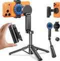 【Max 17"】 MRGLAS Magnetic Mini Tripod Selfie Stick for iPhone【4.5" Pocket】 | 【17" Max Extendable】4.5" Pocket Stand with Wireless Remote, Detachable Clamp, 360° Rotatable for MagSafe, 4-in-1 Mini Tripod by MRGLAS