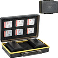 LP-E6 LP-E6N LP-E6NH Battery SD Card Case Holder for 6 SD 2 Battery, Water-Resistant Camera Battery Storage Organizer Box for Canon EOS R6 R5 Mark II R R7 R5M2 R 5D Mark IV III II 7D 6D Mark II by JJC