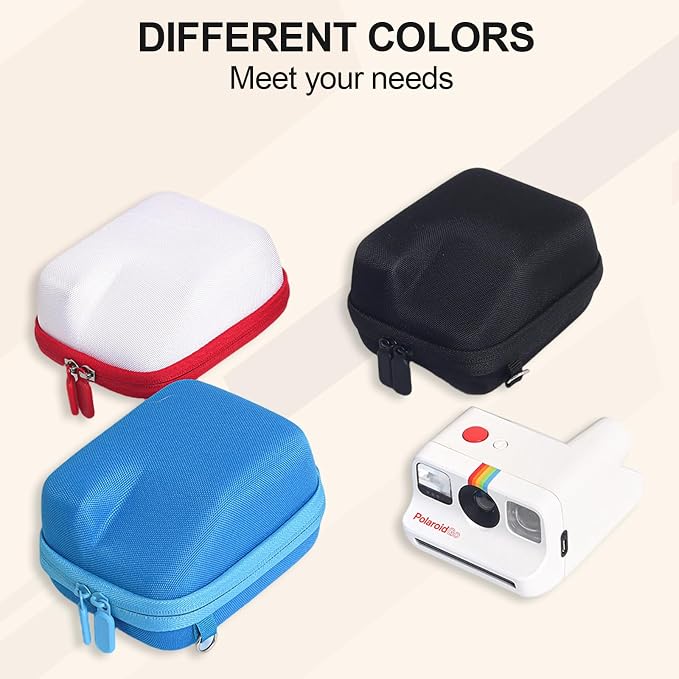 Protective Case for Polaroid Go Instant Film Camera - Camera Bag Compatible with Polaroid Go 9035/9071/ 9070 Storage Case Travel Carry Bag with Wrist Band - Black - Image 7