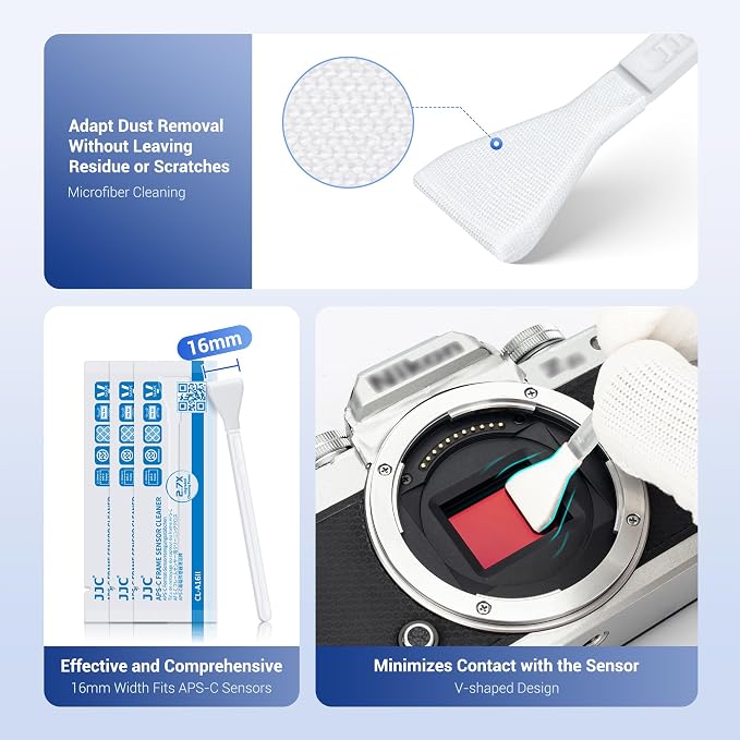 Upgraded Camera Sensor Cleanning Kit Cleaner Set with Bright Built in Light Cleaning Handle & 10PCS 16MM APS-C Sensor Cleaning Swabs & Sensor Cleaning Solution for APS-C Frame CCD and CMOS Sensors - Image 4