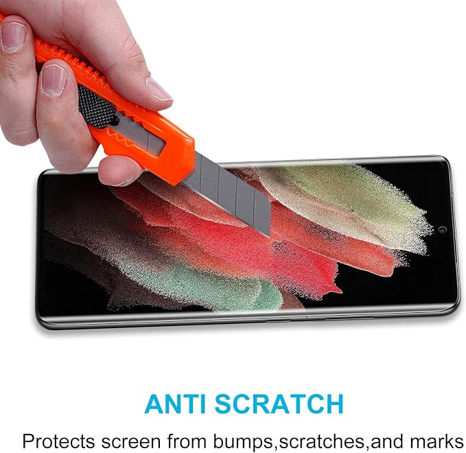 Didisky 3+2 Pack Screen Protector for Samsung Galaxy S21 Ultra Tempered Glass and Camera Lens Protector,3D Curved Full Coverage,Scratch-Resistant, HD,Easy to Use,Bubble Free, 9H - Image 4