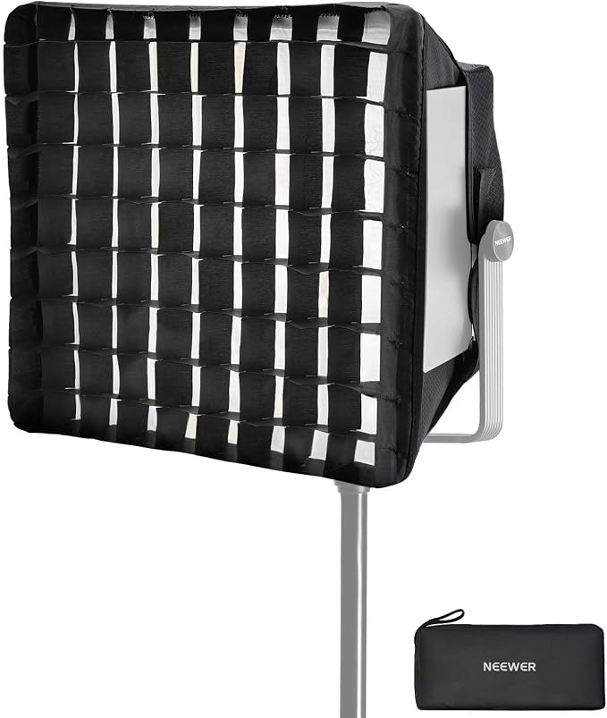 NEEWER Upgraded Softbox Diffuser Only for NEEWER RGB1200 Video Light, 14.6"x13.6"/37x34.5cm Foldable Soft Box with Grid/Bag/Blackout Hood, Quick Set Up for Portrait Studio Photography Lighting, NS5S by Neewer